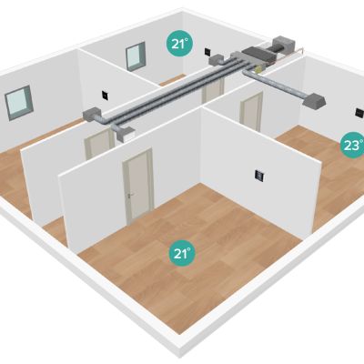 Mieszkanie z wykorzystaniem systemu niezależnej dystrybucji powietrza